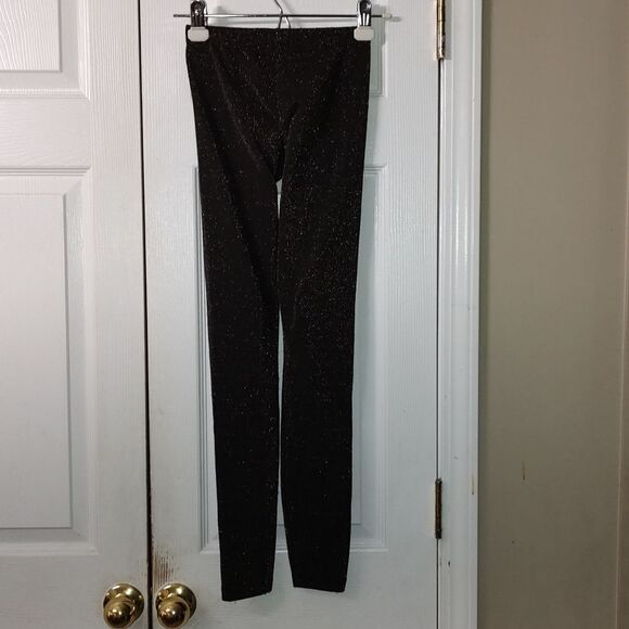 Aeropostale black with gold glitter slimmer leggings tights  Sz Xs - Picture 4 of 6